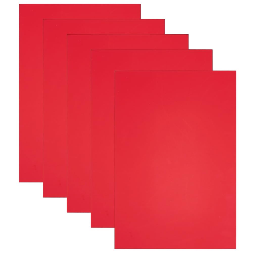 Plaque acrylique rouge 3mm coulée qui ne fissure pas : lot de 5 feuilles de plastique durables