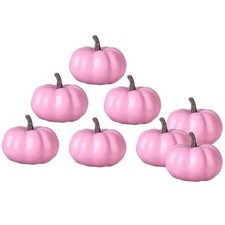 4 Inch Small Pink Pumpkins for Decorating 8PCS Foam Fall Artificial Halloween