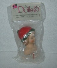 Mangelsen's - Vintage - Doll Face Hands - 2 1/2" - Caroler Girl with Red Hat