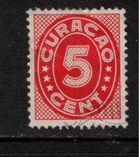 Curacao 1936-42 SG159A 5c scarlet Enschede p 13.5 x 12.5 Used