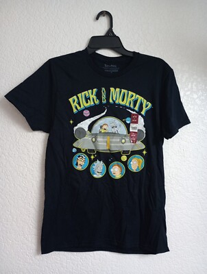 RICK AND MORTY UFO Spaceship T-Shirt Size Small Adult Swim Mr. Nimbus & Summer.