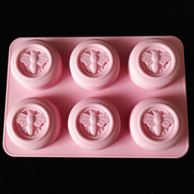6 Cavity Silicone Honey Bee Soap Mold Mould Tray Handmade DIY Making Crafts
