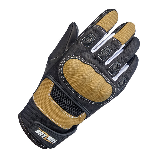 Biltwell, Guantes Bridgeport - Tan/Negro Talla Hombre XL