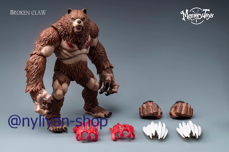 8inch BearBear Q フィギュア MEMORY TOYS 1/10 Ancient Warcraft Berserker Bear Man Druid 9in PVC