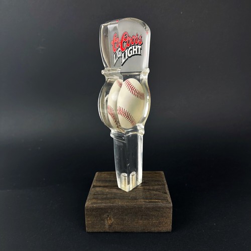 Vintage Coors Light Baseball Lucite Acrylic Beer Tap Handle Knob 8” Tall - Picture 9 of 16