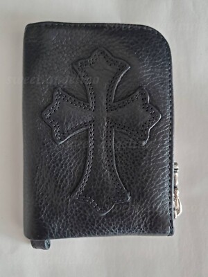 小物 chrome hearts tiny zip wallet Chrome Hearts Tiny Zip Cemetery Cross Patch Wallet Black