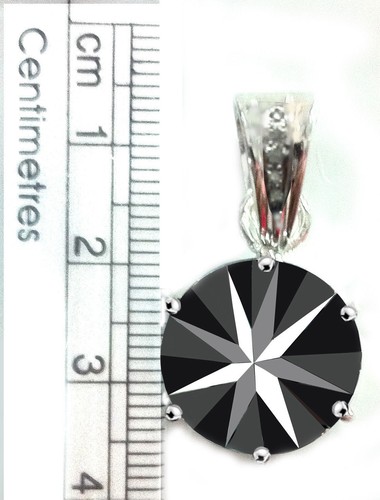 11.31 Ct Black Color Moissanite & Natural Raw White Diamond 925 Silver Pendant - Picture 4 of 4