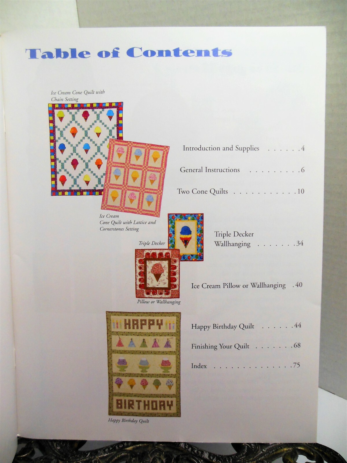 ICE CREAM CONE Quilt In A Day Eleanor Burns Single Double Scoop Parlor