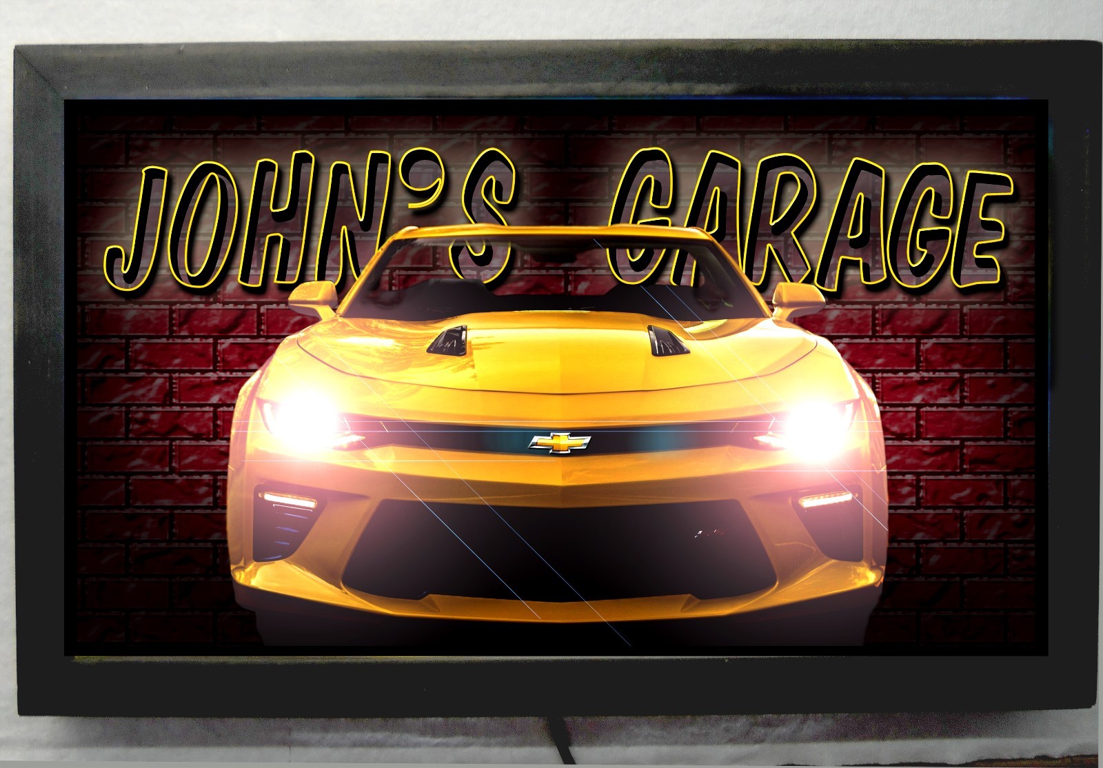 LED LIGHTED CHEVY CAMARO GARAGE SIGN PERSONALIZED NEON STYLE CUSTOM BAR SIGN eBay