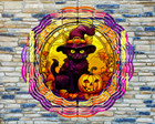 10 Inch Pumpkin Cat Witch Halloween Wind Spinner Yard Decor Aluminum RWS-267