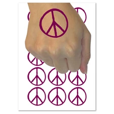 Peace Sign Sketch Temporary Tattoo Water Resistant Fake Body Art Set