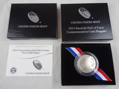 2014 S BASEBALL COMMEMORTIVE HALF DOLLAR GEM FROSTED PROOF IN ORIGINAL US MINT