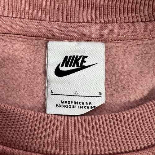 Nike Sportswear Club Crewneck Graphic Sweater Womens L Pink/White 50/60 - Picture 4 of 5