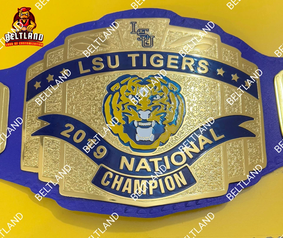 Cinturón Campeonato Nacional LSU Tigres Tamaño Adulto Hecho en Zinc 2mm 4mm Foto 3 de 4