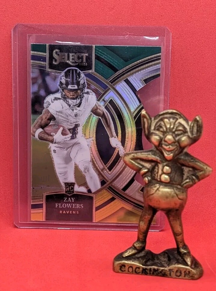 2023 Panini Select Premier Yellow Green Die Cut #157 - Zay Flowers - RC Ravens