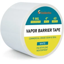 Goldenfox Vapor Barrier Tape 9 Mil White Polyethylene Moisture and Vapor Barr...