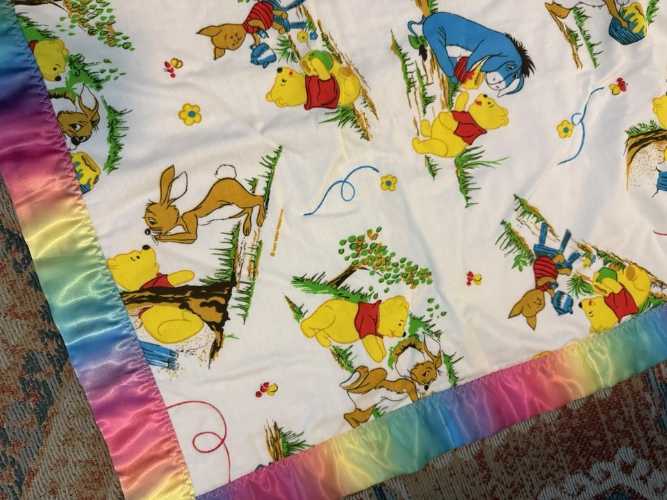 Cobertor de berço vintage WINNIE THE POOH Lovey - Imagem 3 de 4