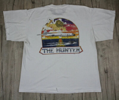 Vintage 80s US Navy Military Zeus Graphic T-Shirt White Size XL Single Stitch