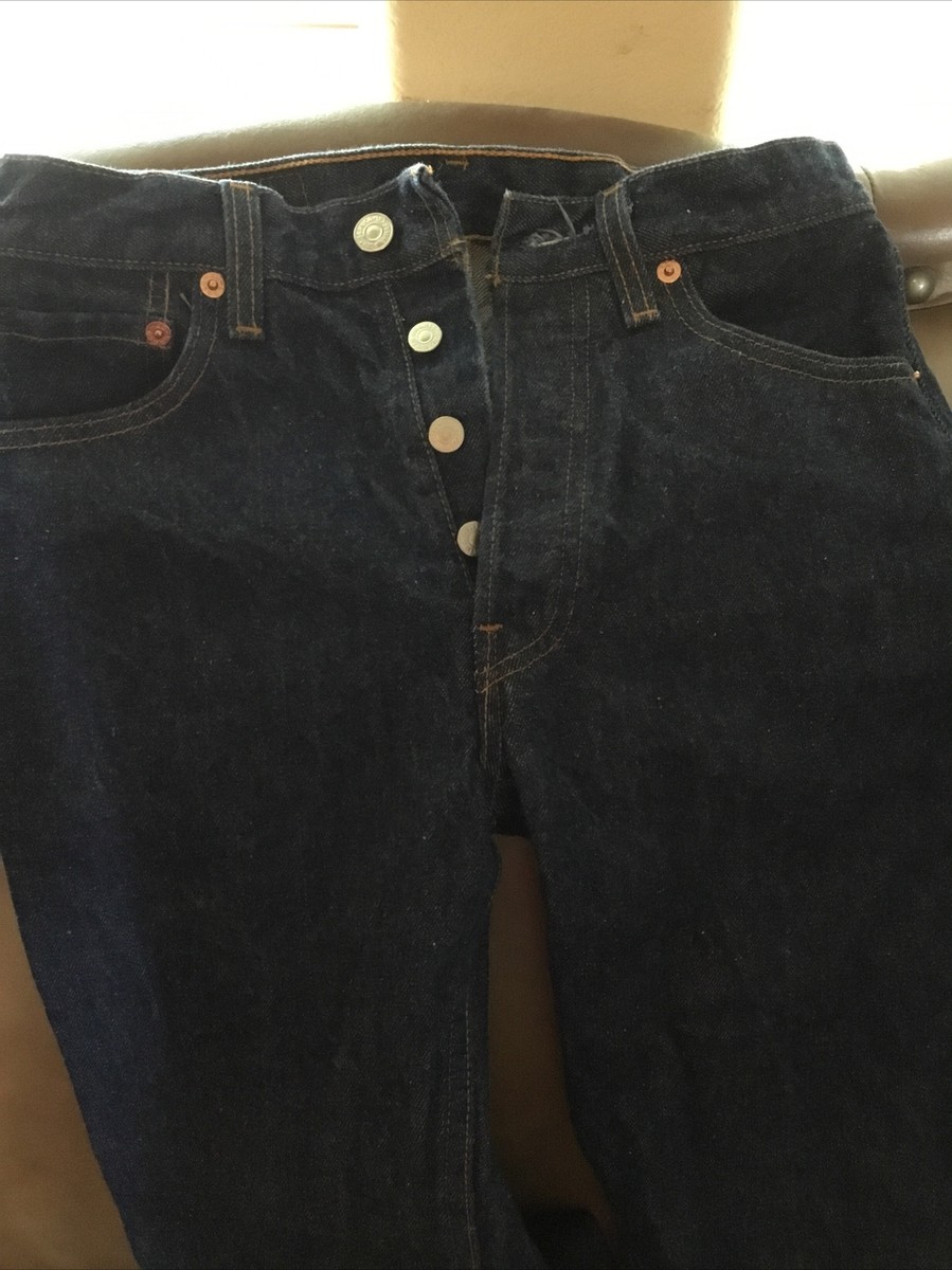 Vintage 90s Deadstock Levis 501xx Blue Denim Jeans Button Fly 29 x