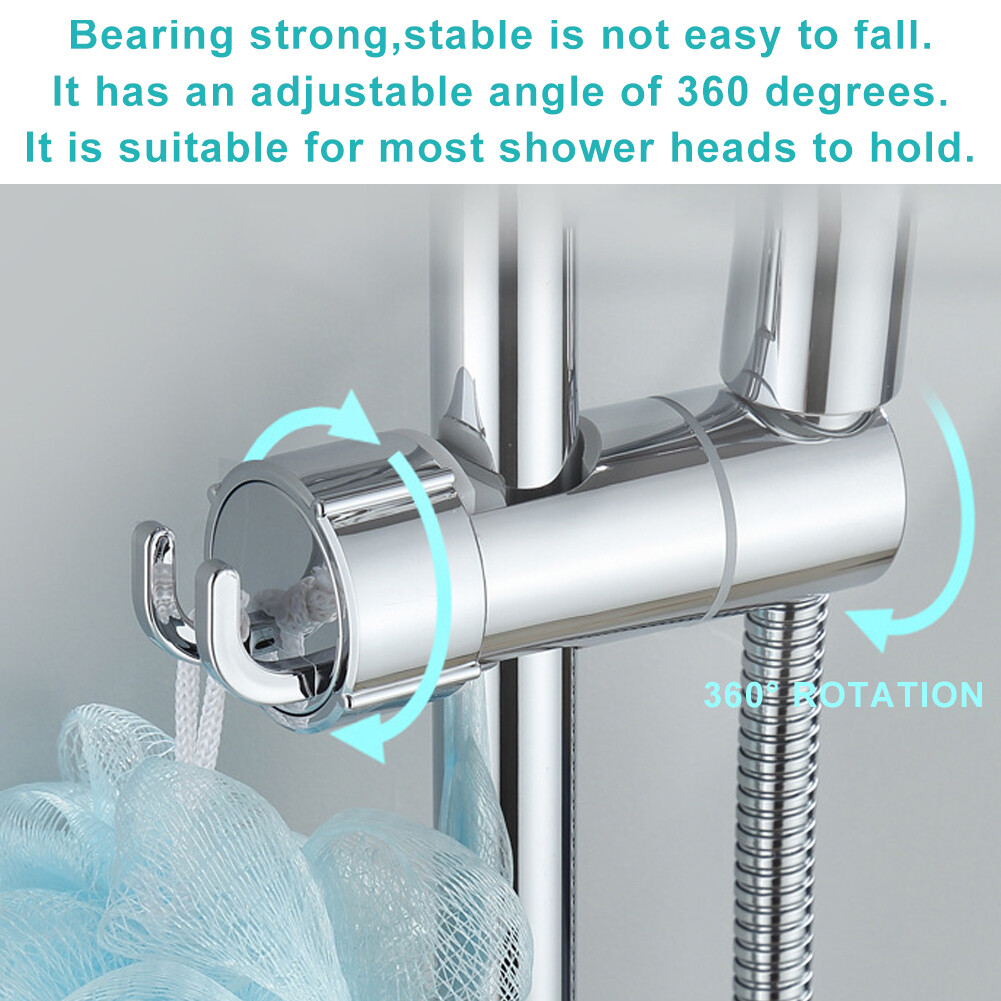 With 2 Hooks Bathroom Accessories For Sliding Rod Screw On Shower Head Holder eBay