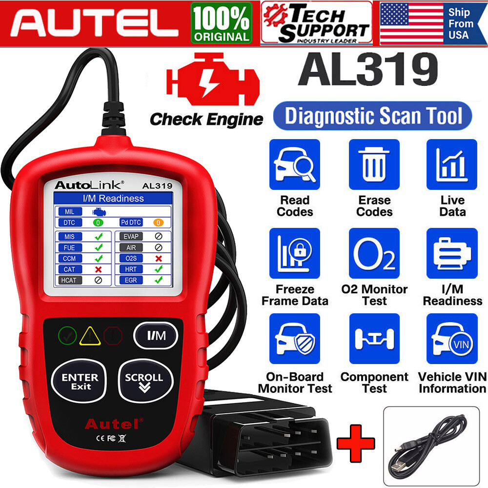 Autel Autolink AL319 OBD2 CAN OBDII Auto Car Code Reader Diagnostic Scanner Tool-image