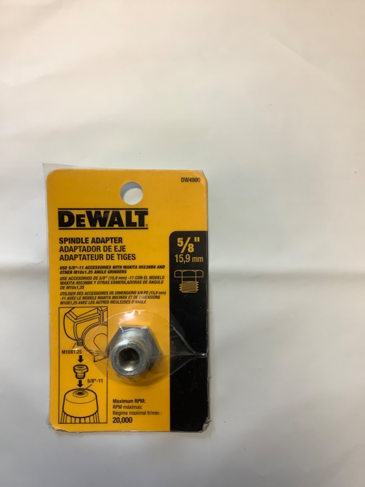 Dewalt Spindle Adapter for Grinder DW4900 5/8"- 11 - Sealed New ✌