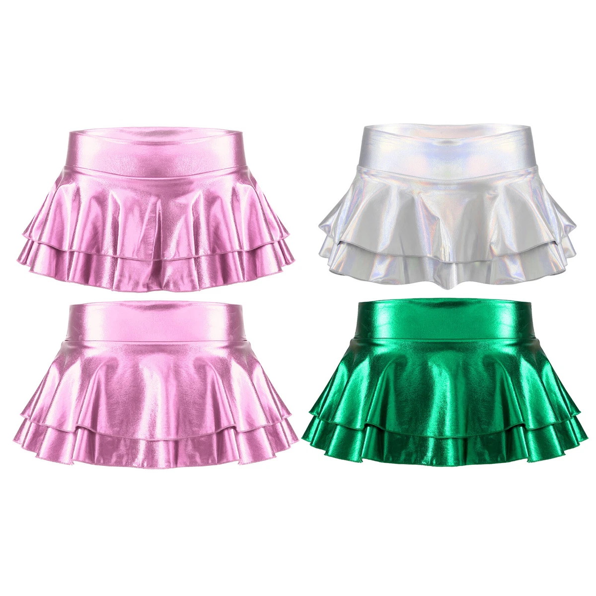 Metallic ruffle cheap skirt
