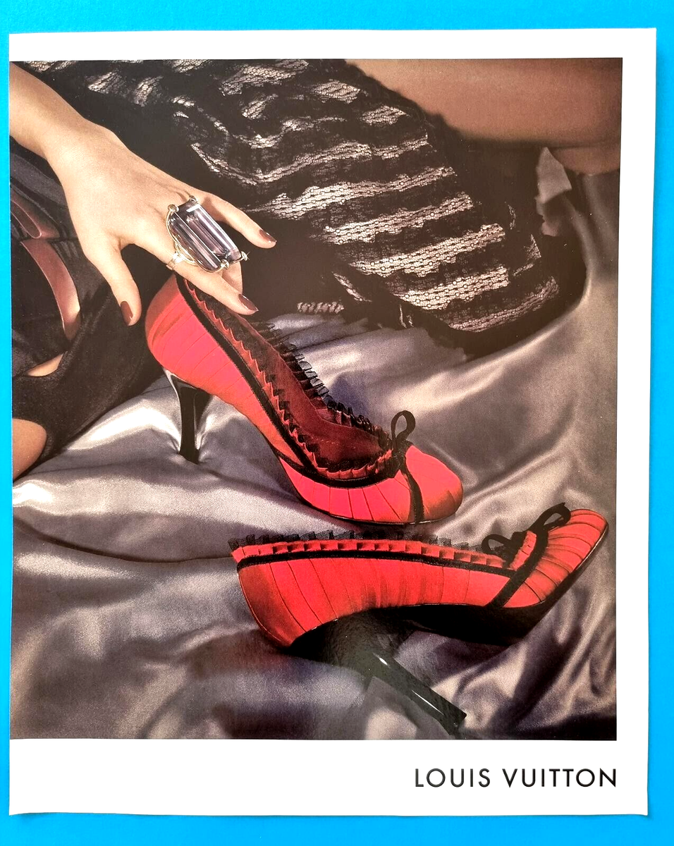 LOUIS VUITTON Women's Fashion Red High Heels Shoes Magazine AD