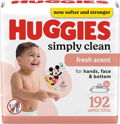Baby Wipes Huggies Natural Care Sensitive Baby Wipes, 3 Packs of 64 (192 Total)*