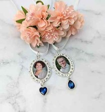 Customised Wedding Bouquet Memory Photo Charm, Something Blue Bridal Pendant