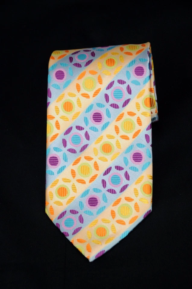 Lord R Colton Masterworks Tie - Pisa Yellow & Blue Sky Woven Necktie - New - Imagem 3 de 3