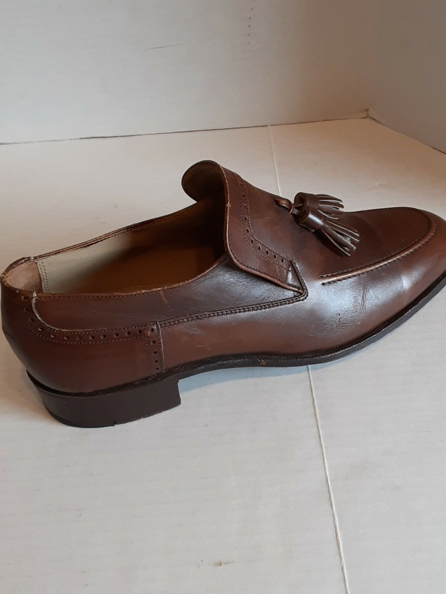 VINTAGE NETTLETON MENS TASSLE LOAFER IN DRK BROWN SIZE 8.5D-used VINTAGE Nettleton Tassel Loafers SIZE 8 C Cognac Brown MENS  main image 4