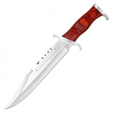 Bowie Knife W/Sheath -16.5" Stainless Steel - Rose Wood Handle-New