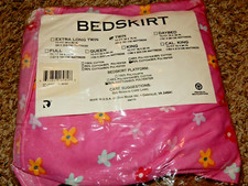 3K NWT Disney BARBIE Pink Floral Flowers Twin/Single BED SKIRT {Vintage Fabric}