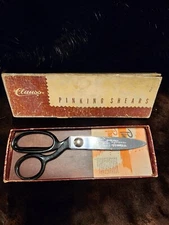 VINTAGE Clauss Pinking Shears Scissors Steel Claus Fremont Ohio Original Box