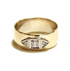 14k yellow gold .24ct Si2 G diamond mens wedding band ring 9.3g gents 10