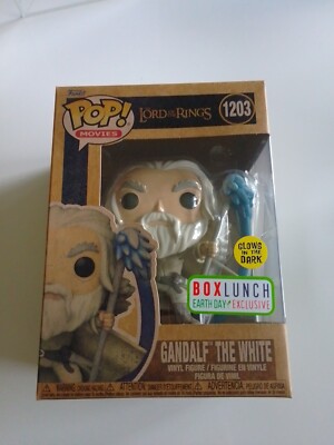 Funko Pop 1203 GANDALF THE WHITE Herr Der Ringe GitD Boxlunch Exclusive Earth...