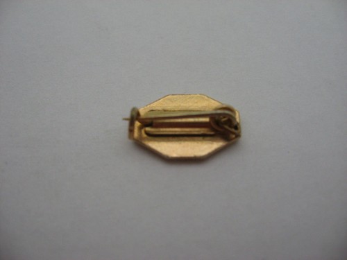 Beautiful Antique Vintage Gold Tone Blue Enamel NY NY New York New York Pin - Picture 3 of 4
