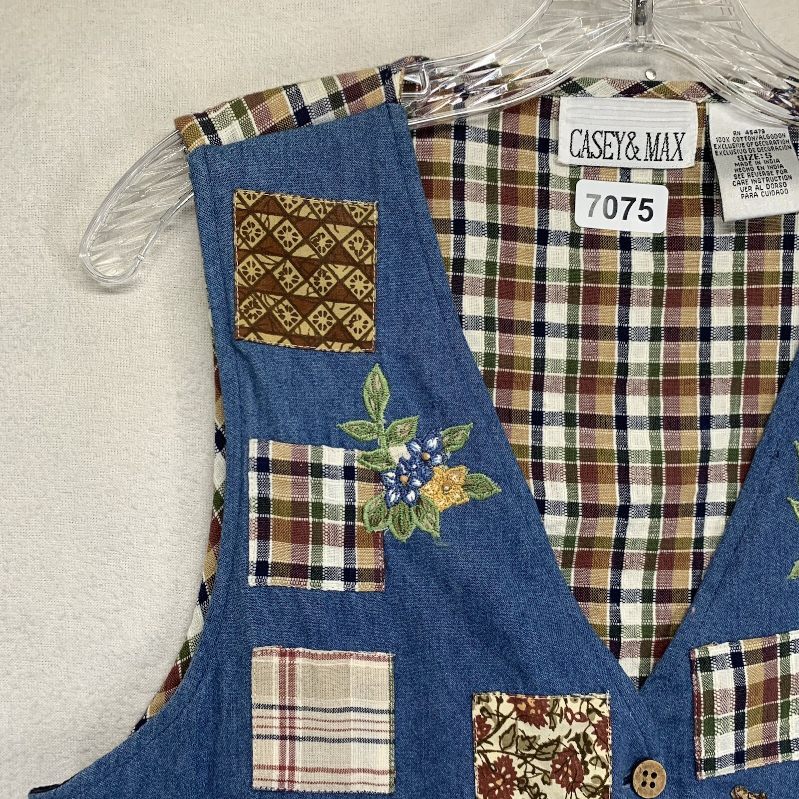 Vintage Casey Max Small Vest Patchwork Quilt Cott… - image 14