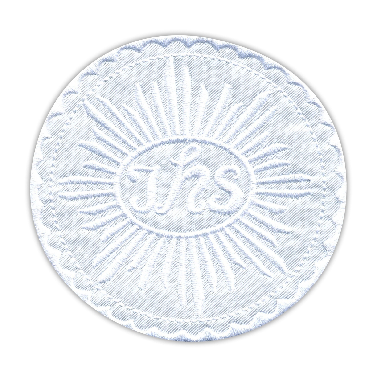 White Full Frame Embroidered Host IHS Patch Badge  