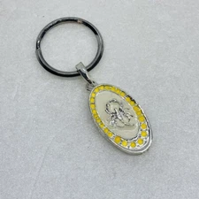 Vintage Enamel Scorpion Keychain Charm Yellow Cream 3” Metal Alloy Art Decor 6