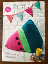 Jane Burns knitting pattern chunky watermelon design bean bag floor cushion