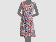 $126 Ralph Lauren Women's White Floral-Printed Sheath Jersey Dress Size 4