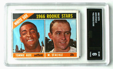 1966 TOPPS BASEBALL CARD WHITE SOX ROOKIE STARS #164  AGEE / STAEHLE  GR 6 EX-NM