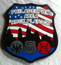 Police Philadelphia Ruck Platoon 3D routed wood patch plaque sign Custom