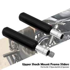 6" Upper Shock Mount Frame Sliders Side Crash Protect Fit For Harley Dyna 06-17