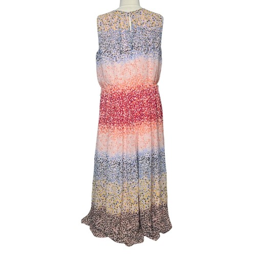 Lane Bryant Maxi Dress Size 16 Multi Color Polka Dot Zip Back - Picture 2 of 10