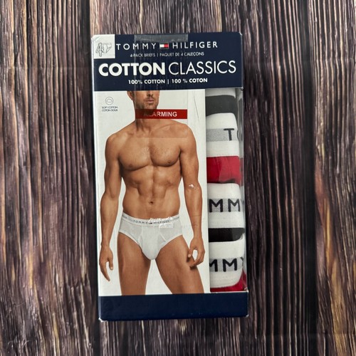 Tommy Hilfiger Mens 4 Pack 100% Cotton Classic Briefs Solid Colors Size Small