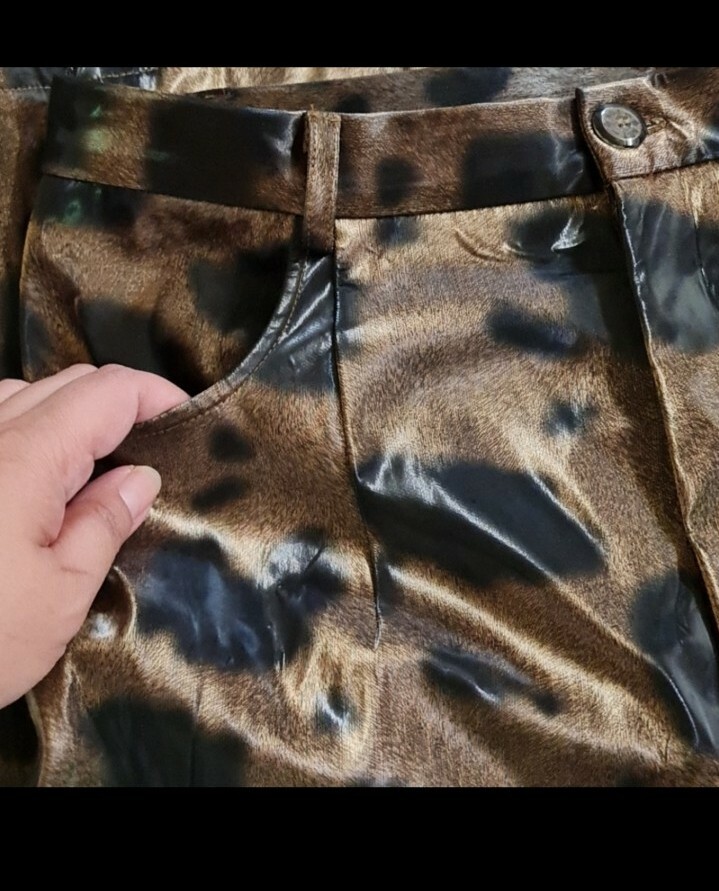 Leopard Print Double Lined Statement Pants Size M… - image 4