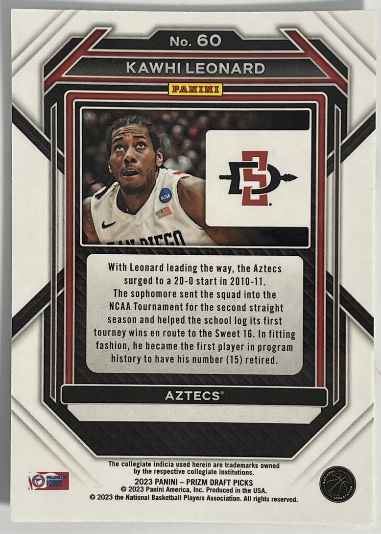 2023-24 Panini Prizm Draft Picks #60 Kawhi Leonard San Diego State